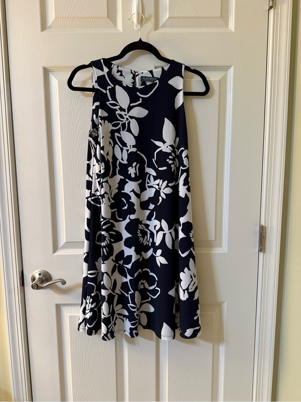 Ralph Lauren Navy & White Floral A-Line Dress